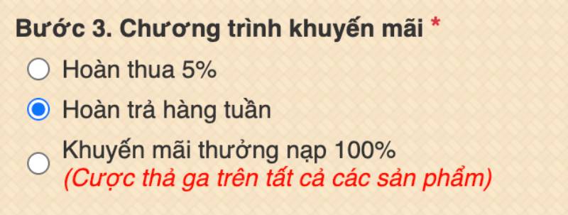 Bước 3: Lựa chọn ưu đãi nạp phù hợp